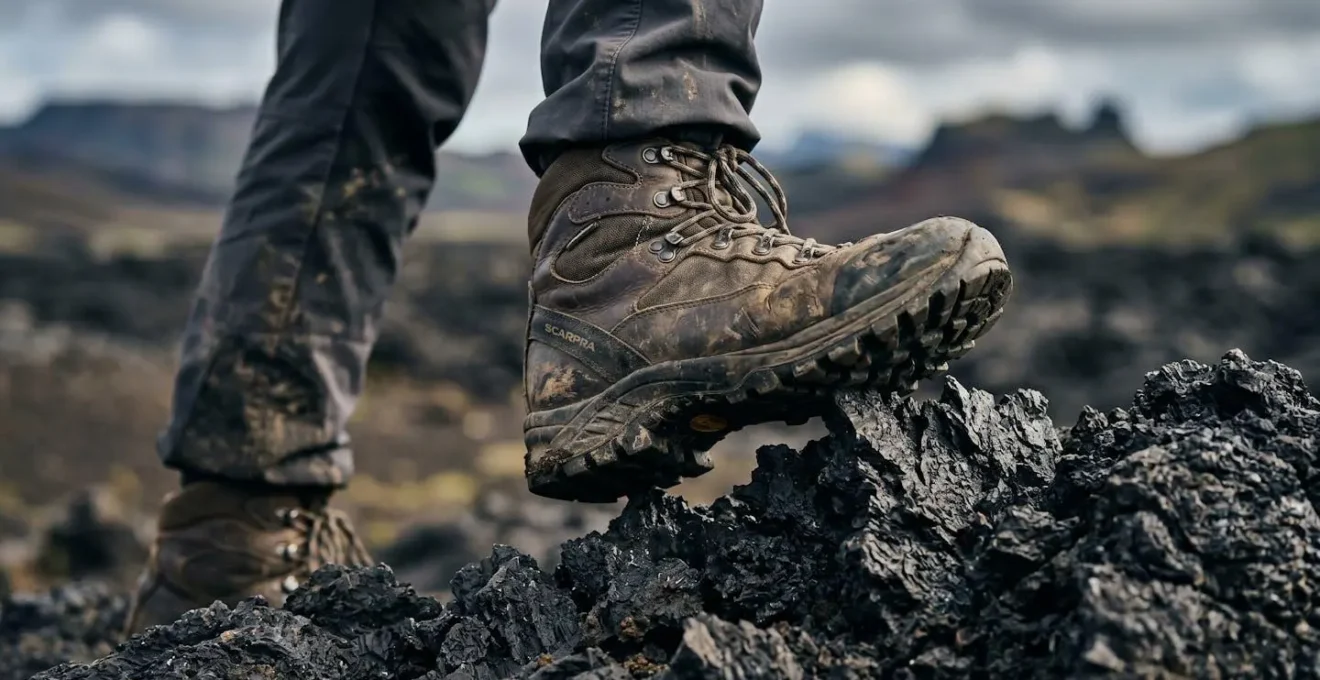 Gros plan sur la texture coupante de la lave graton sur le sentier du Piton de la Fournaise